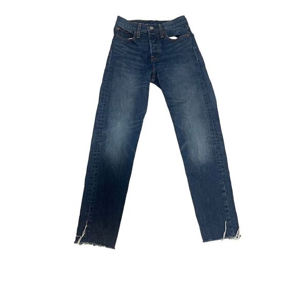 Levi’s White Oak Cone Denim High Rise Button Fly Frayed Hem Jeans - Picture 1 of 5